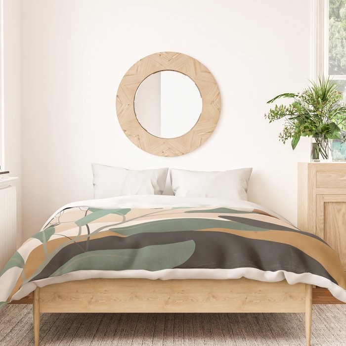 Abstract Art Tropical Leaves 52 Duvet Cover Gallery Image 3