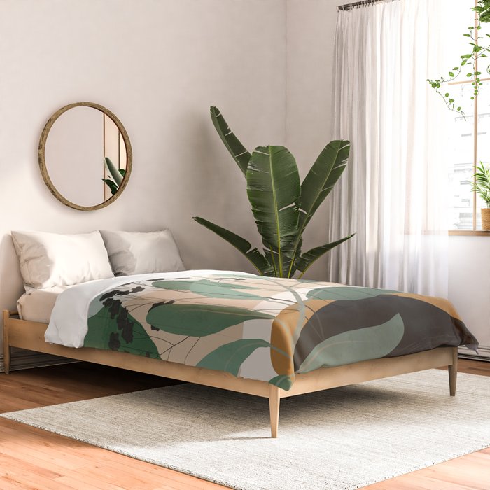 Abstract Art Tropical Leaves 52 Comforter Gallery Image 2