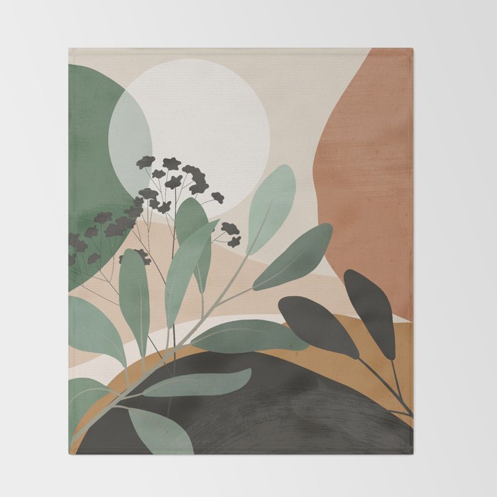 Abstract Art Tropical Leaves 52 Throw Blanket Gallery Image 2