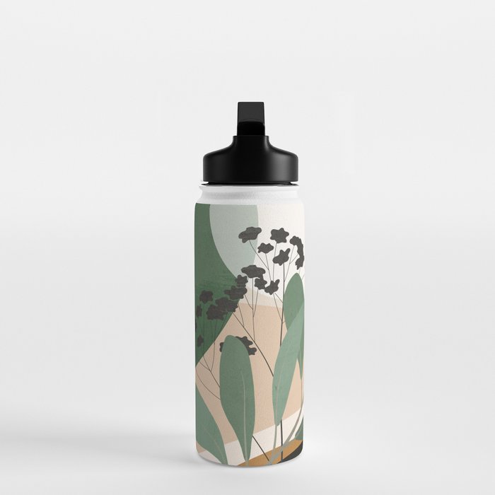 Abstract Art Tropical Leaves 52 Water Bottle Gallery Image 3