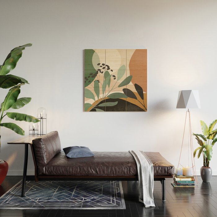 Abstract Art Tropical Leaves 52 Wood Wall Art Gallery Image 2