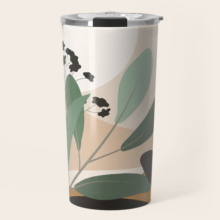 Abstract Art Tropical Leaves 52 Travel Mug Gallery Image 1