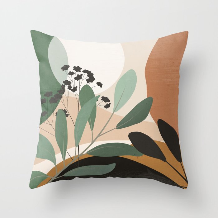 Abstract Art Tropical Leaves 52 Throw Pillow Gallery Image 6