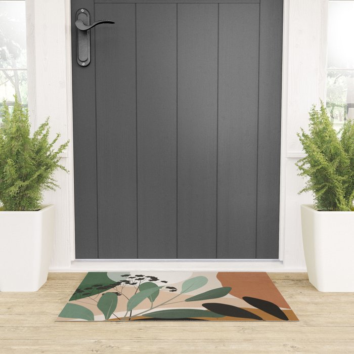 Abstract Art Tropical Leaves 52 Welcome Mat Gallery Image 3