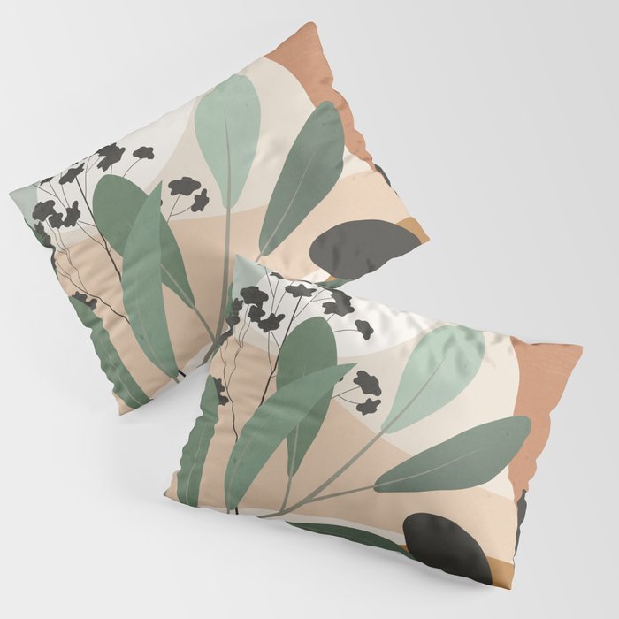 Abstract Art Tropical Leaves 52 Pillow Sham Gallery Image 3