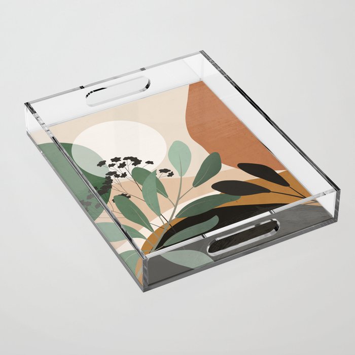 Abstract Art Tropical Leaves 52 Acrylic Tray Gallery Image 1