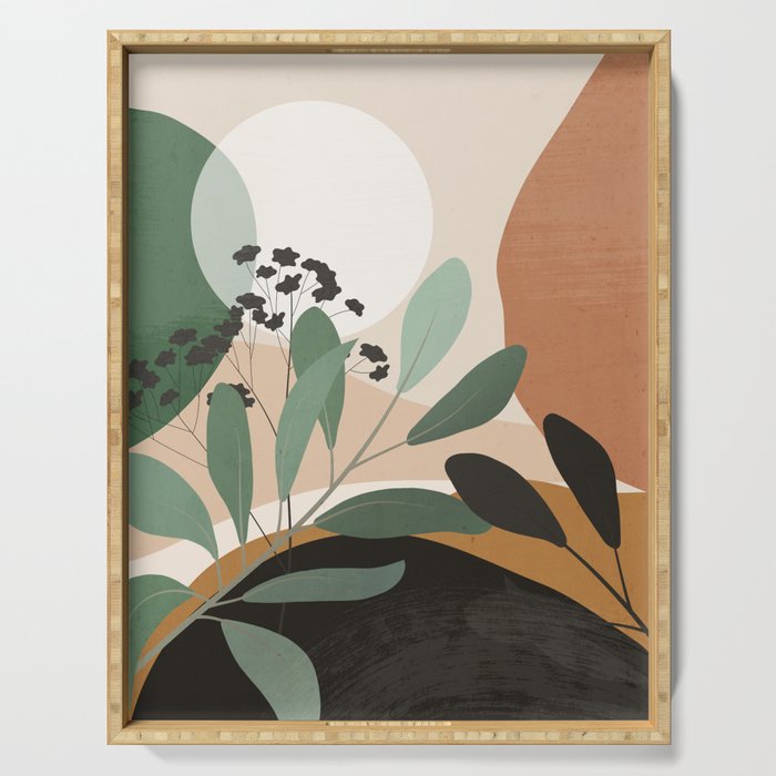 Abstract Art Tropical Leaves 52 Serving Tray Gallery Image 1