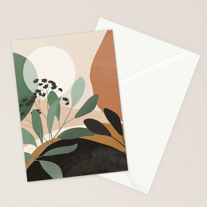 Abstract Art Tropical Leaves 52 Stationery Card Gallery Image 2