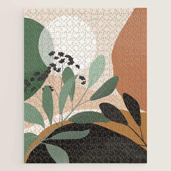 Abstract Art Tropical Leaves 52 Jigsaw Puzzle Gallery Image 1