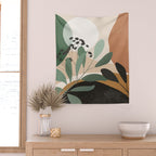 Abstract Art Tropical Leaves 52 Wall Tapestry Gallery Image 2