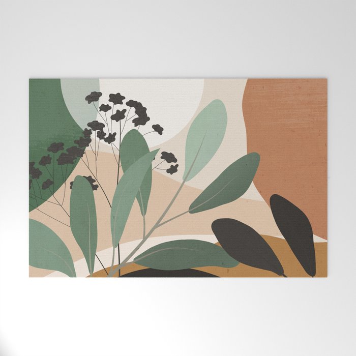 Abstract Art Tropical Leaves 52 Welcome Mat Gallery Image 1