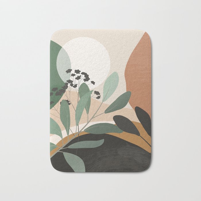 Abstract Art Tropical Leaves 52 Bath Mat Gallery Image 1