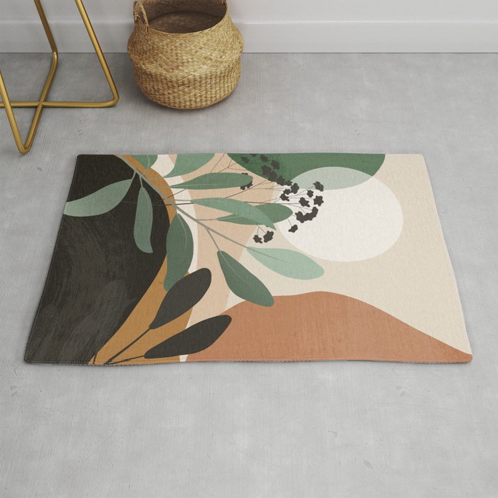 Abstract Art Tropical Leaves 52 Rug Gallery Image 1