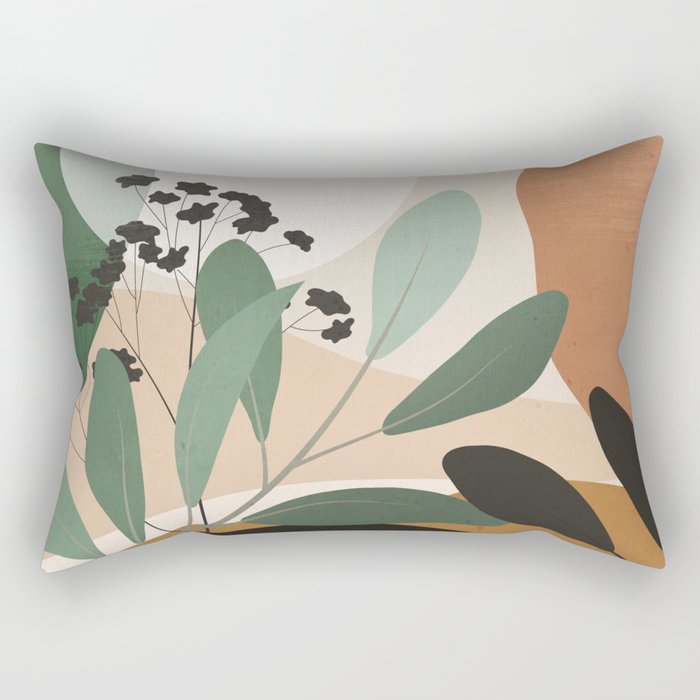 Abstract Art Tropical Leaves 52 Rectangular Pillow Gallery Image 2