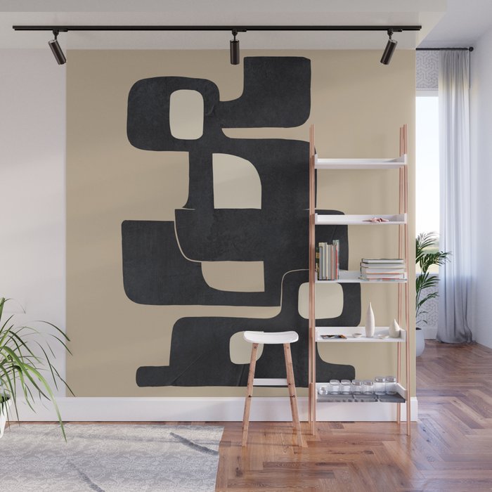 Modern Abstract Shapes 100 Wall Mural Gallery Image 1