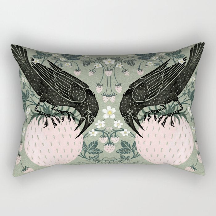 Strawberry Crows Rectangular Pillow Gallery Image 2
