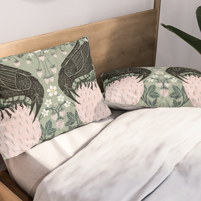 Strawberry Crows Pillow Sham Gallery Image 2