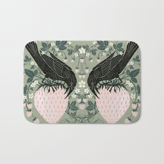 Strawberry Crows Bath Mat Gallery Image 1