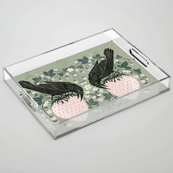 Strawberry Crows Acrylic Tray Gallery Image 1