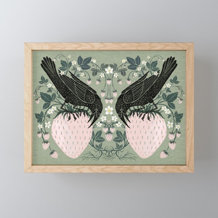 Strawberry Crows Mini Art Print Gallery Image 1