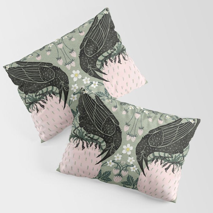 Strawberry Crows Pillow Sham Gallery Image 1