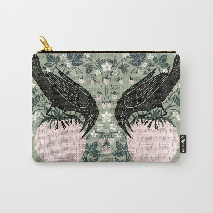 Strawberry Crows Carry All Pouch Gallery Image 1