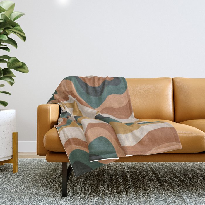 Earthy swirls Throw Blanket Gallery Image 1