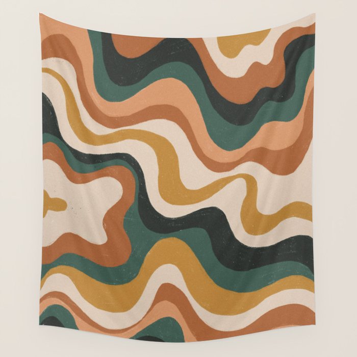 Earthy swirls Wall Tapestry Gallery Image 1