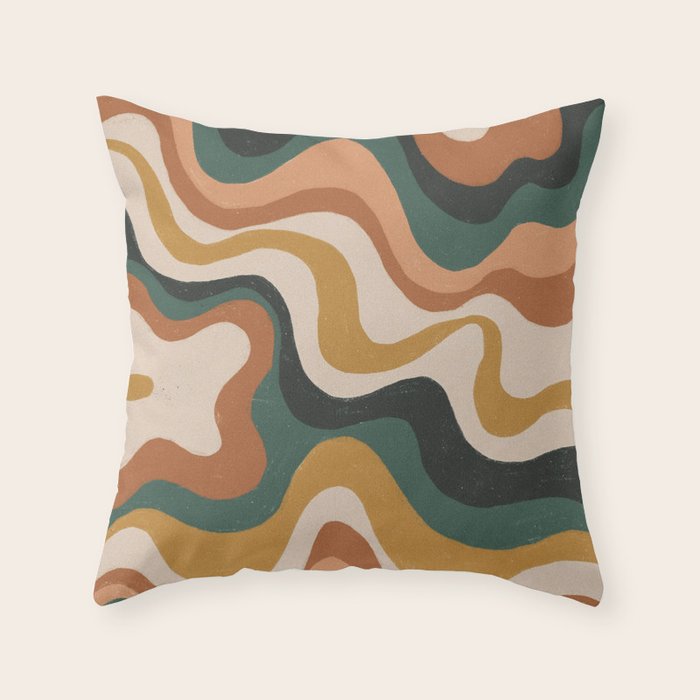Earthy swirls Throw Pillow Gallery Image 6