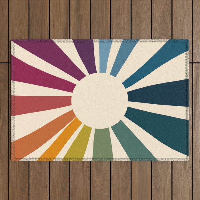 Retro Blossom Outdoor Rug Gallery Image 1
