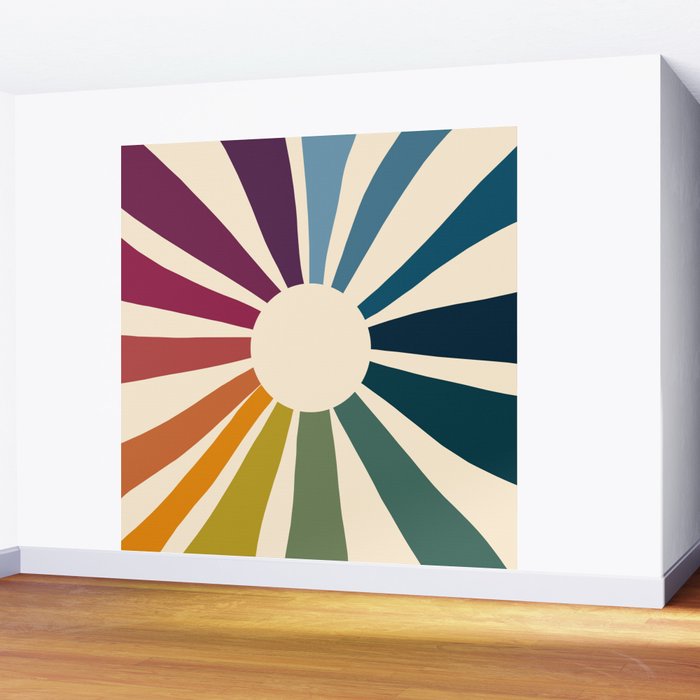 Retro Blossom Wall Mural Gallery Image 2