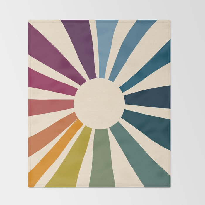Retro Blossom Throw Blanket Gallery Image 2