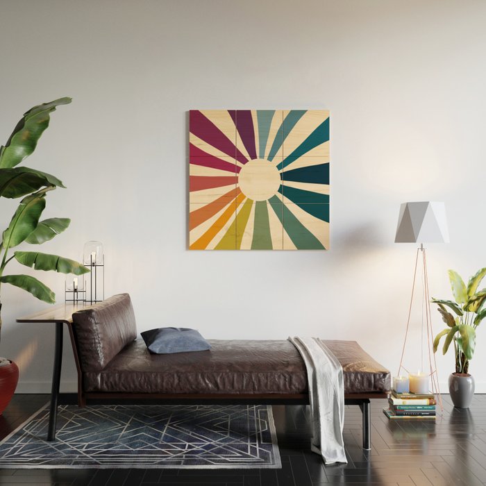 Retro Blossom Wood Wall Art Gallery Image 2