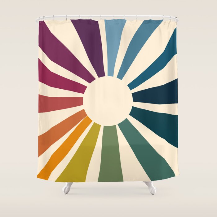 Retro Blossom Shower Curtain Gallery Image 1
