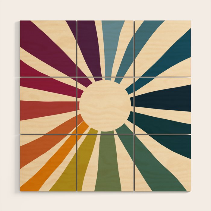 Retro Blossom Wood Wall Art Gallery Image 1