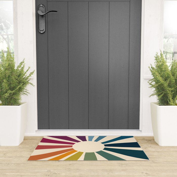 Retro Blossom Welcome Mat Gallery Image 3