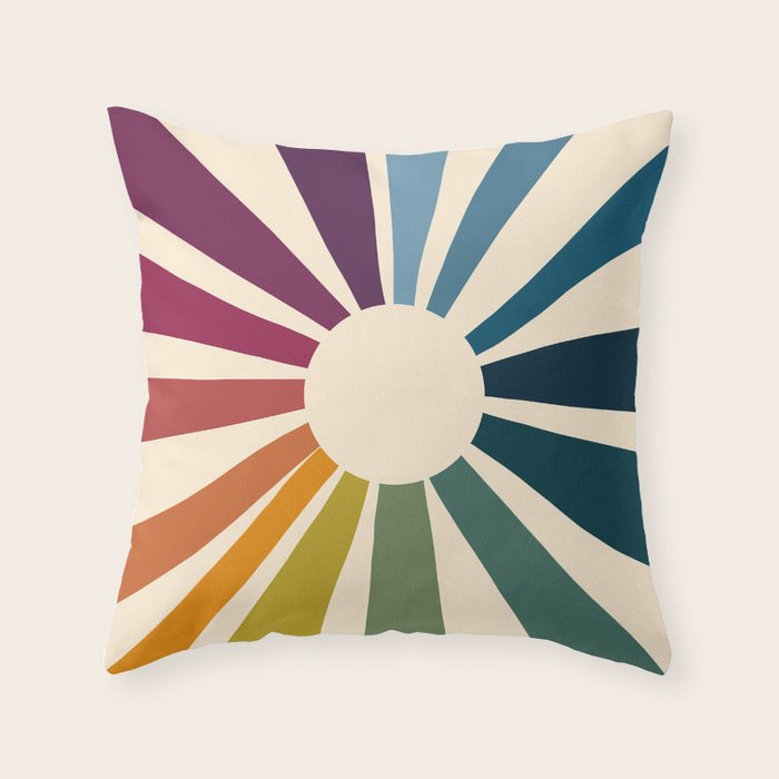 Retro Blossom Throw Pillow Gallery Image 6