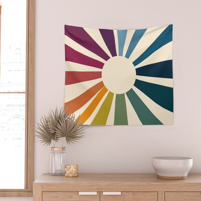 Retro Blossom Wall Tapestry Gallery Image 2