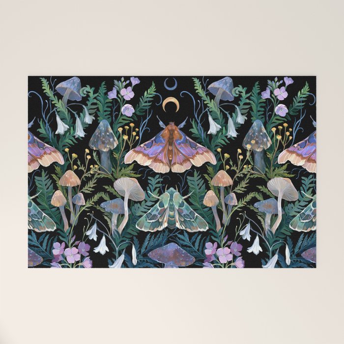 Sphinx Moth Moon Garden Welcome Mat Gallery Image 1