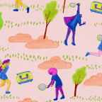 Let's Play Tennis in Peachy Pink Coffee Mug Gallery Image 2