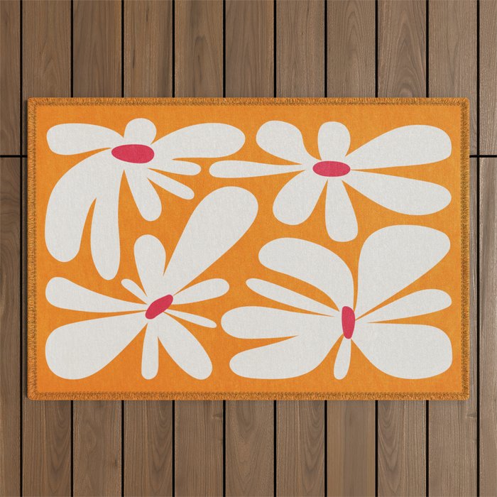 Bloom: Tangerine Matisse Color Series 03 Outdoor Rug Gallery Image 1