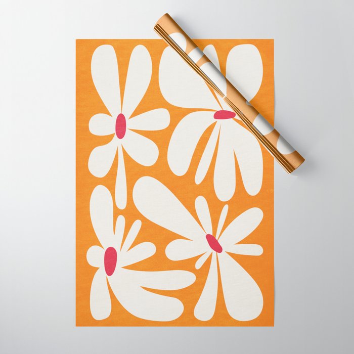 Bloom: Tangerine Matisse Color Series 03 Wrapping Paper Gallery Image 1