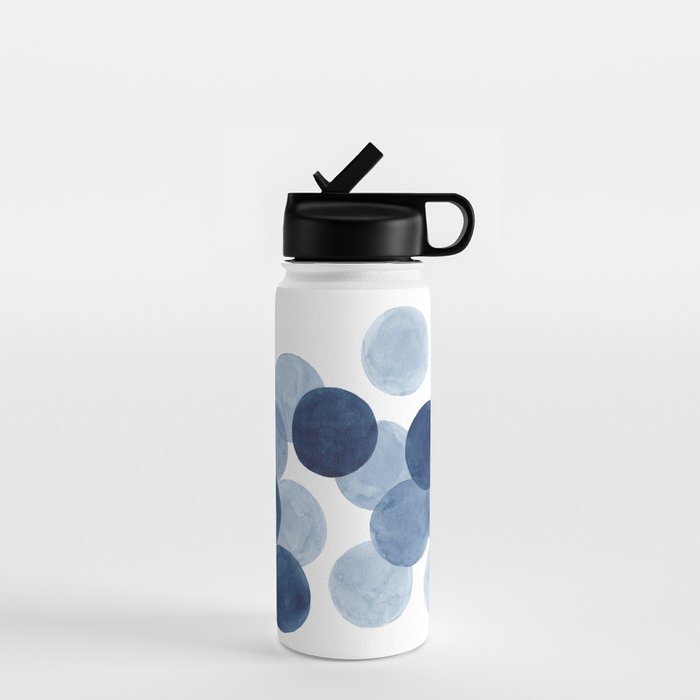 Indigo Ombre Circles Water Bottle Gallery Image 1