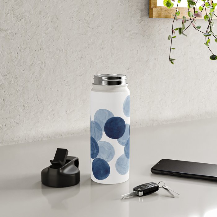 Indigo Ombre Circles Water Bottle Gallery Image 4