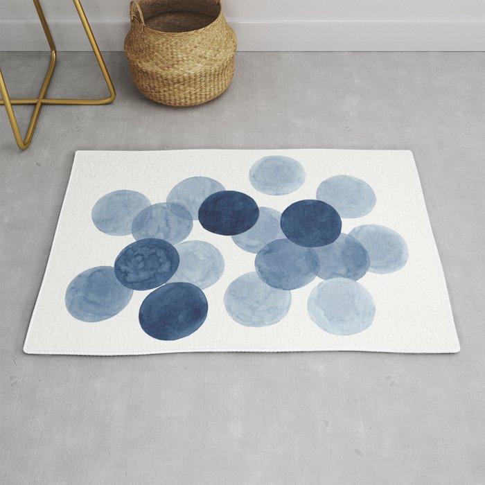 Indigo Ombre Circles Rug Gallery Image 1