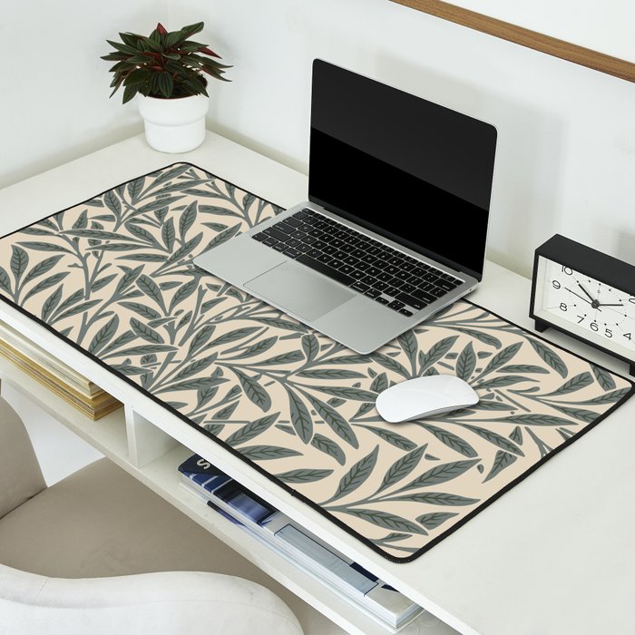 Vintage, Willow Leaf, William Morris, Green and Cream Desk Mat Gallery Image 2