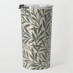 Vintage, Willow Leaf, William Morris, Green and Cream Travel Mug Gallery Image 3