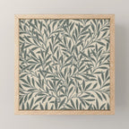 Vintage, Willow Leaf, William Morris, Green and Cream Mini Art Print Gallery Image 1