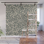 Vintage, Willow Leaf, William Morris, Green and Cream Wall Mural Gallery Image 1
