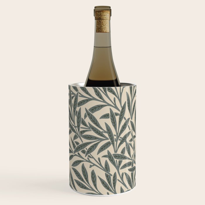 Vintage, Willow Leaf, William Morris, Green and Cream Wine Chiller Gallery Image 2